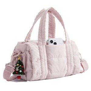 Mini Crossbody Gym Bag Quilted Polyester Lightweight Compact Chic Minimal